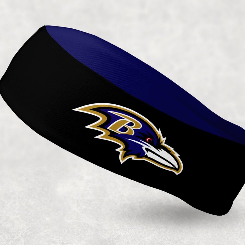 2 Pack - NEW - Reversible Baltimore Ravens Headband - Picture 2 of 2